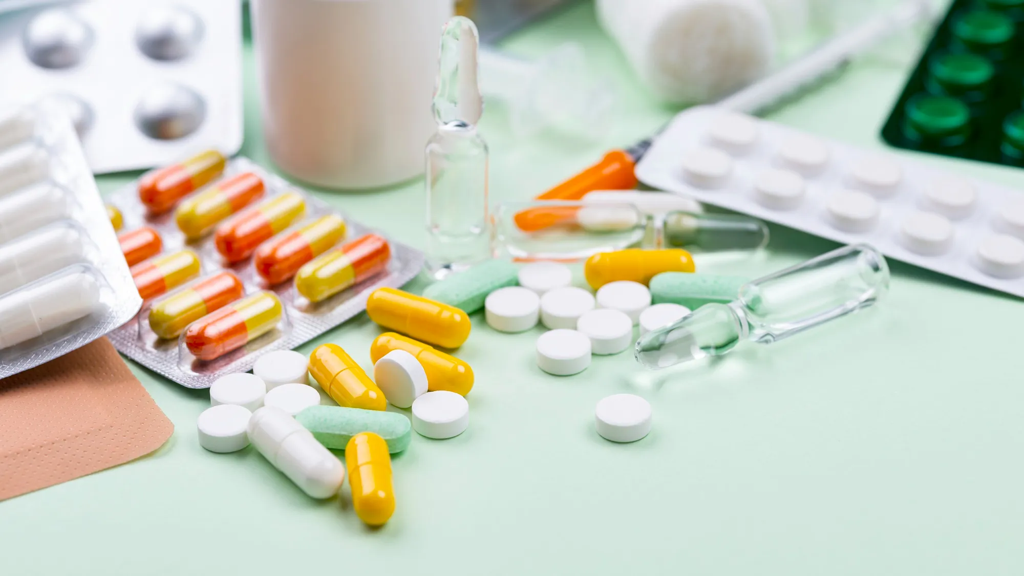 Banner explaining the impact of pharmaceutical medicines on public health including disease management, prevention, and healthcare accessibility.