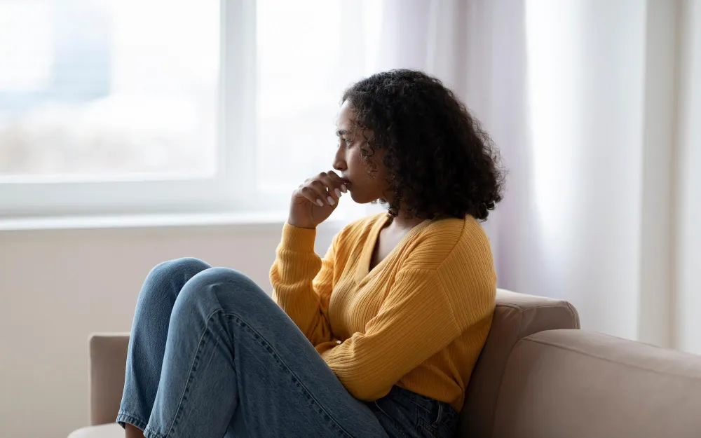 Woman experiencing anxiety and depression seeking mental health treatment and stress relief services in Jacksonville