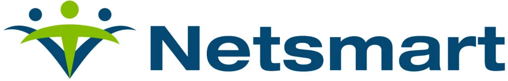 Netsmart logo: three abstract human figures in blue and green beside the blue word 'Netsmart'.