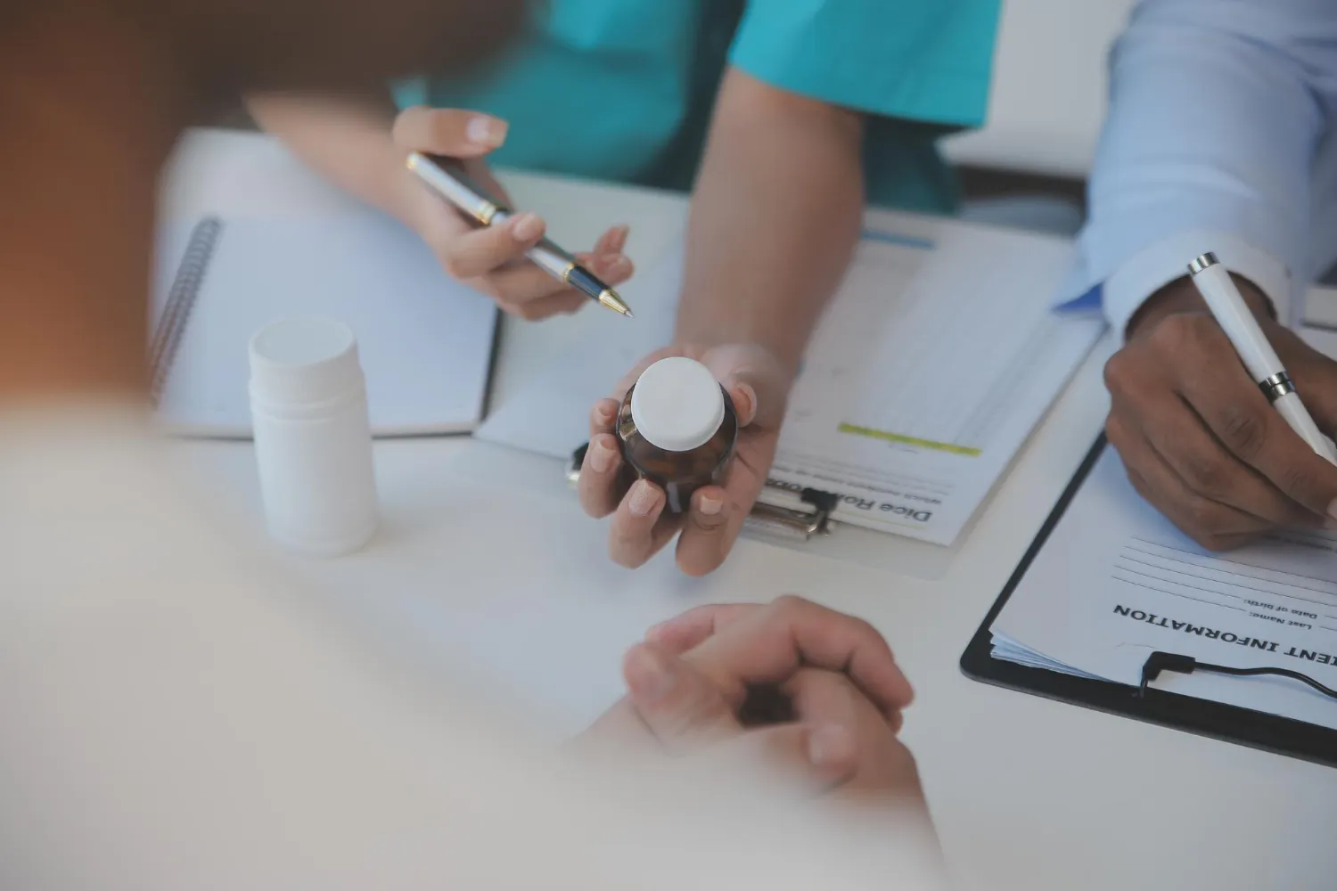 Healthcare provider discussing hormone therapy for women Jacksonville and hormone replacement therapy Jacksonville treatment plans with patients.